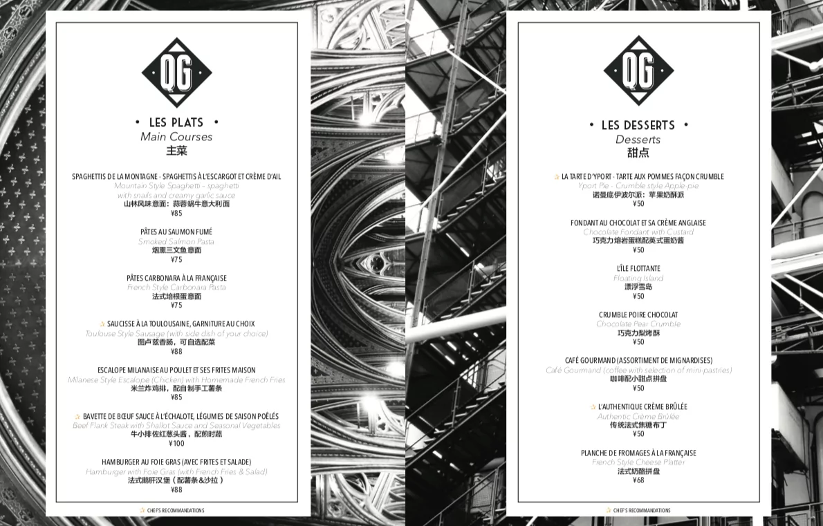 Translate menu English Chinese, Korean, French. Menu Translation hacks