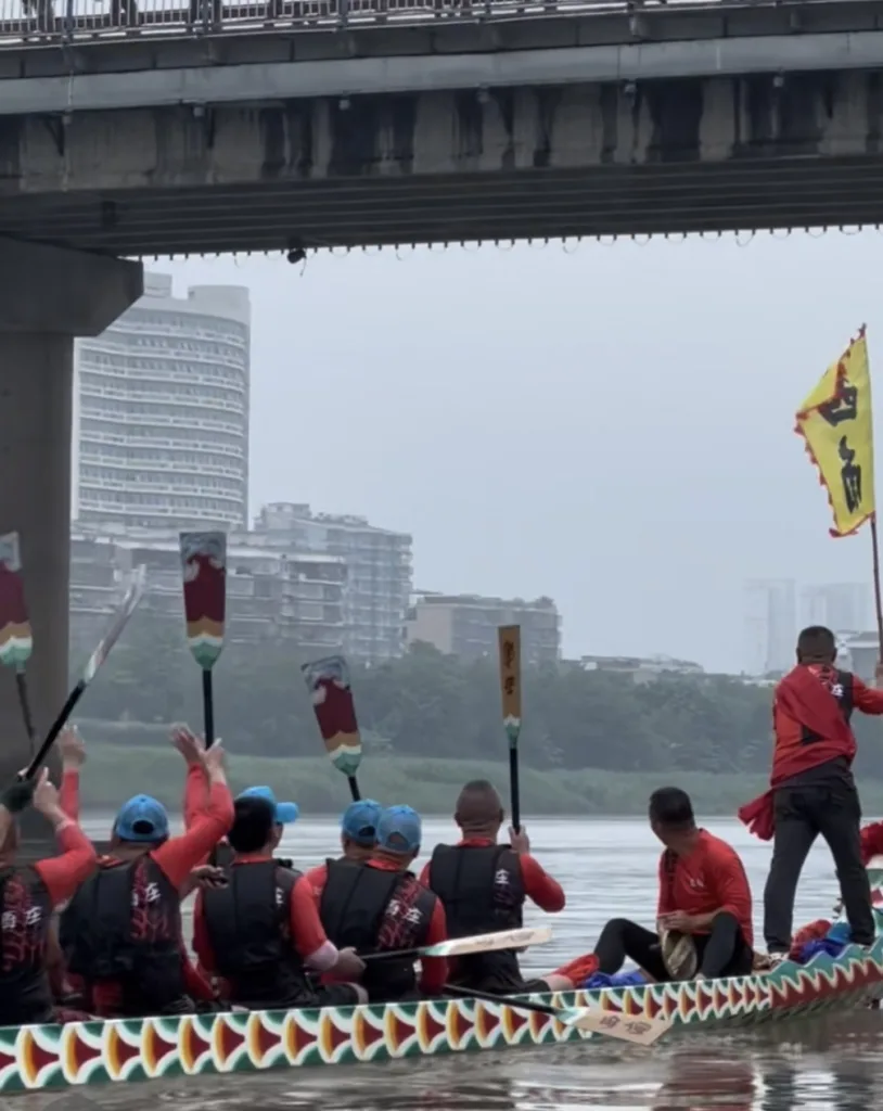 Dragon boat race in the city river