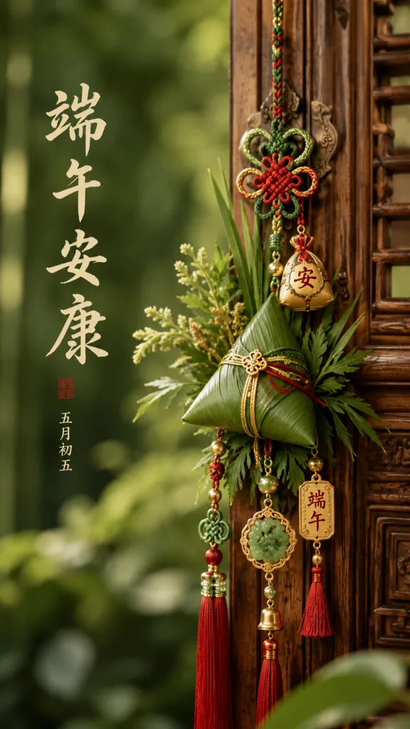 Mugwort calamus and scented sachets used during Duanwu Festival for health and protection
