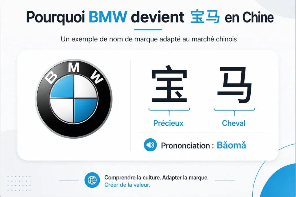 example de naming en chine pour la marque BMW - baoma 