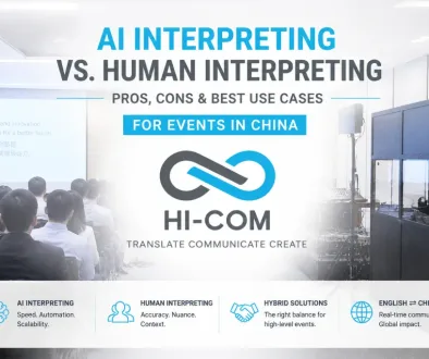 AI interpreting and simultaneous interpreting in China with HI-COM Asia, showing live captioning-cover picture