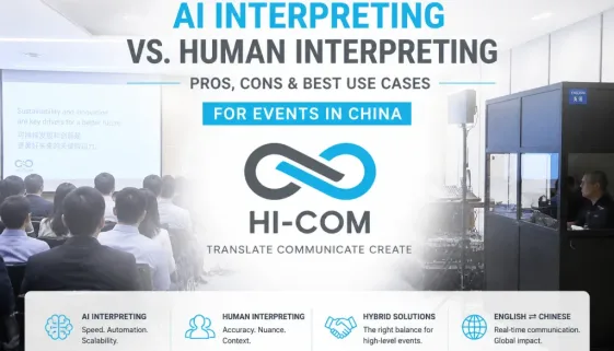 AI interpreting and simultaneous interpreting in China with HI-COM Asia, showing live captioning-cover picture