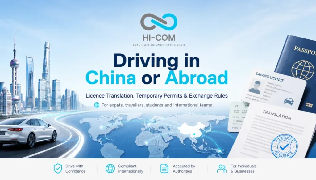 Driving licence translation guide for using a foreign licence in China or a Chinese driving licence abroad