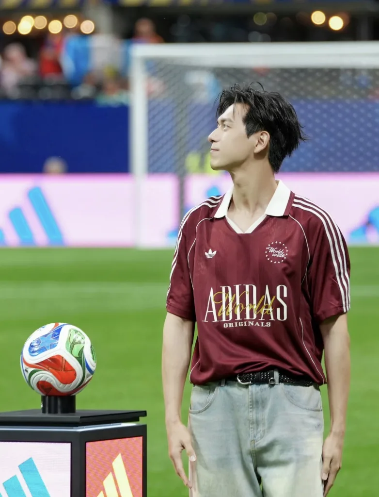 Chinese celebrity guest during a FIFA World Cup 2026 ceremonial football moment linked to China sports marketing