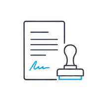 Notarization icon for official Chinese document procedures.