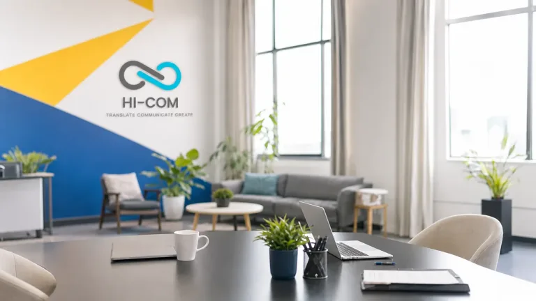 HI-COM China-based marketing team workspace