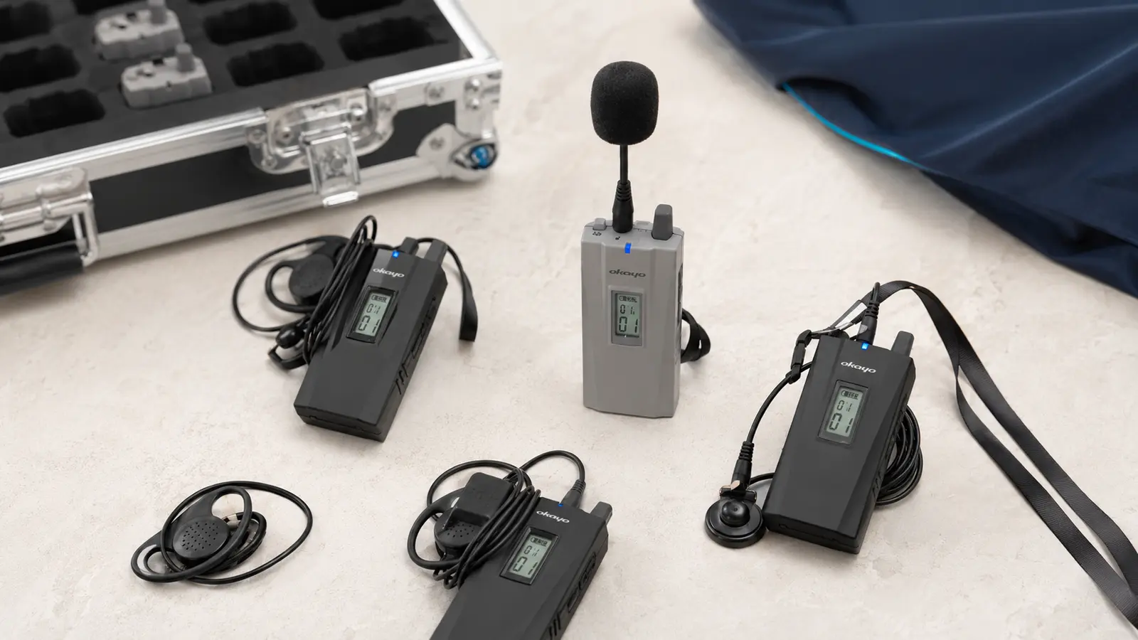 Portable wireless tour-guide interpreting receiver used by a HI-COM interpreter during a delegation visit in China