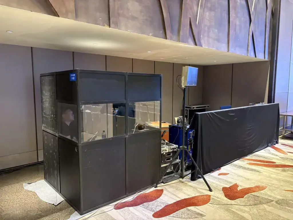 Professional simultaneous interpreter booth and technical equipment installed for a conference in Beijing