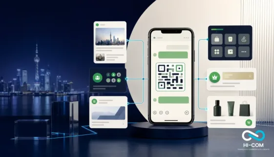 HI-COM WeChat marketing services connecting Official Account content, communities, Mini Programs, lead generation and commerce.