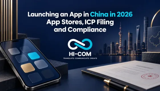 HI-COM guide to launching an app in China in 2026, covering app stores, ICP filing and compliance.