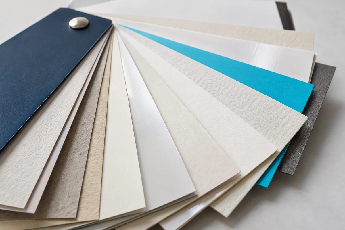 Paper stock and material selection for a China print production job