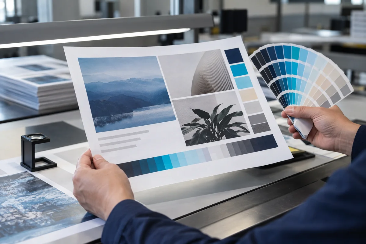Proofing and colour check before a full print run in China